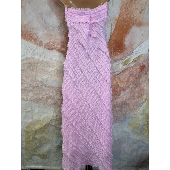 Anthropologie Endless Rose Strapless Textured Column Midi Dress - Picture 12 of 13